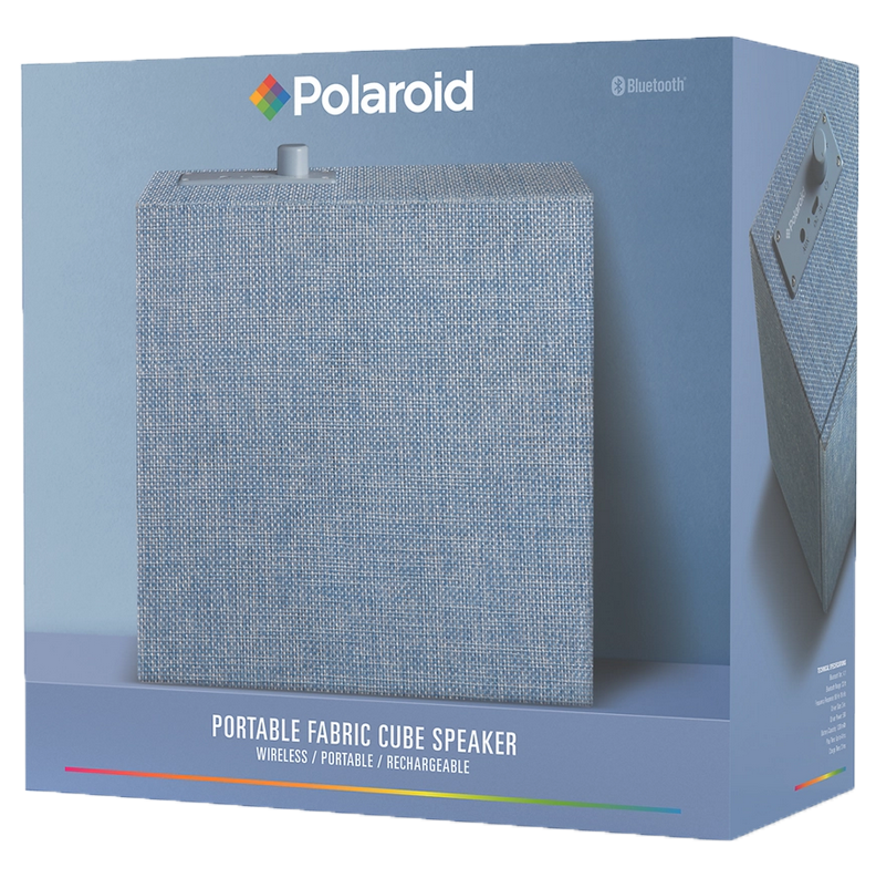 Polaroid Portable Fabric Cube Speaker Wireless Blue VG 3