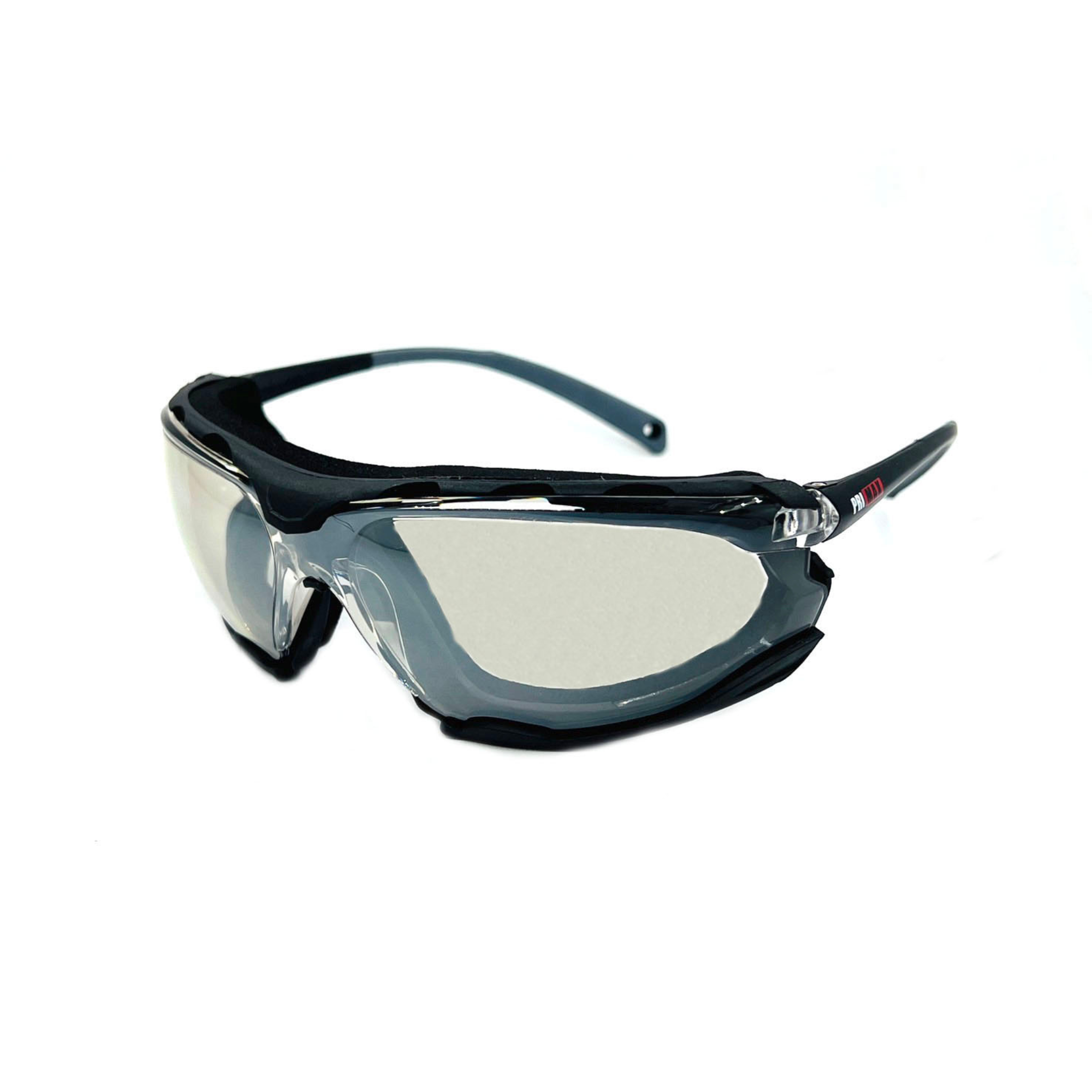 Full Frame Safety Glasses With Black Frame, Removable Foam Padding,  I/O Lens and Anti-Scratch Coating <br> SG60IO