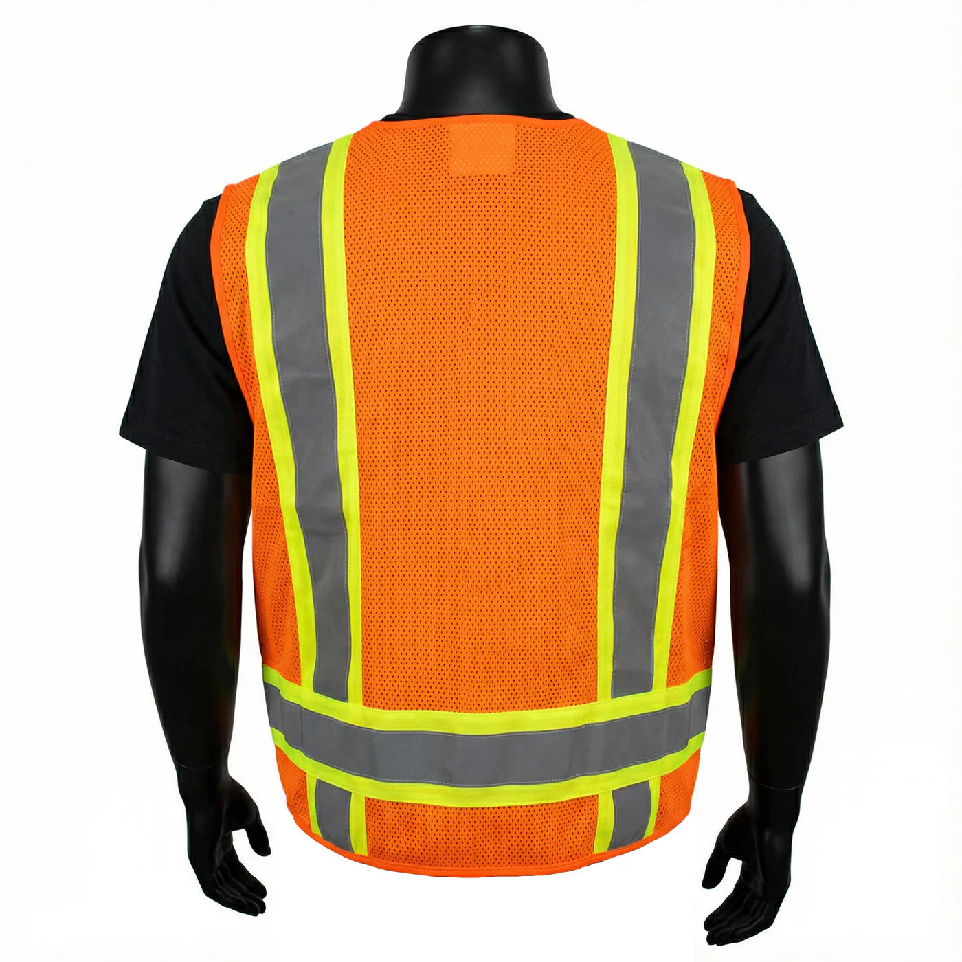 INOO-SHIELD Class 2 Orange Surveyors Vest, Solid Front/Mesh Back, 2-In Tape - Model SV2612F - 36 pcs/case