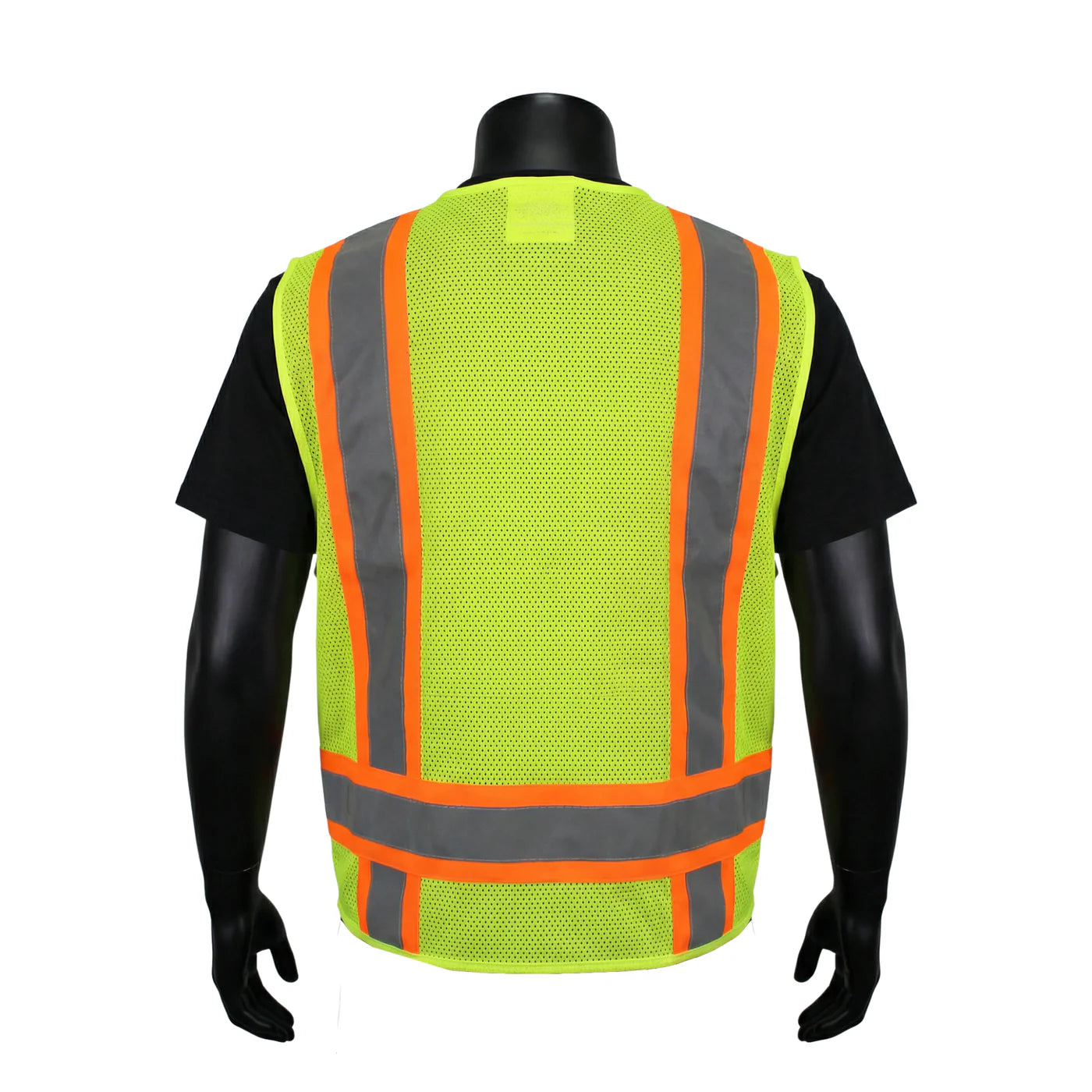 INOO-SHIELD Class 2 Lime Surveyors Vest, Solid Front/Mesh Back, 2-In Tape - Model SV2612G - 36 pcs/case