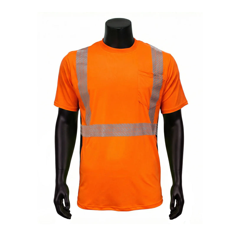 INOO-SHIELD Class 2 Hi-Viz Orange Moisture-Wicking T-Shirt, 2-In Tape - Model SV2661F - 36 pcs/case