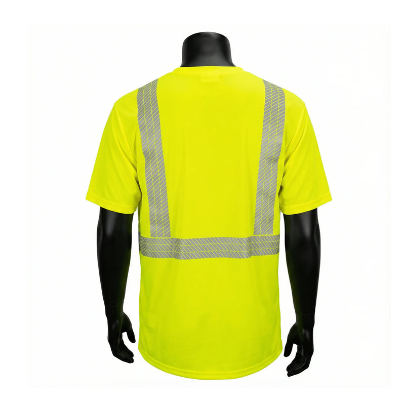 INOO-SHIELD Class 2 Hi-Viz Lime Moisture-Wicking T-Shirt, 2-In Tape - Model SV2661G - 36 pcs/case