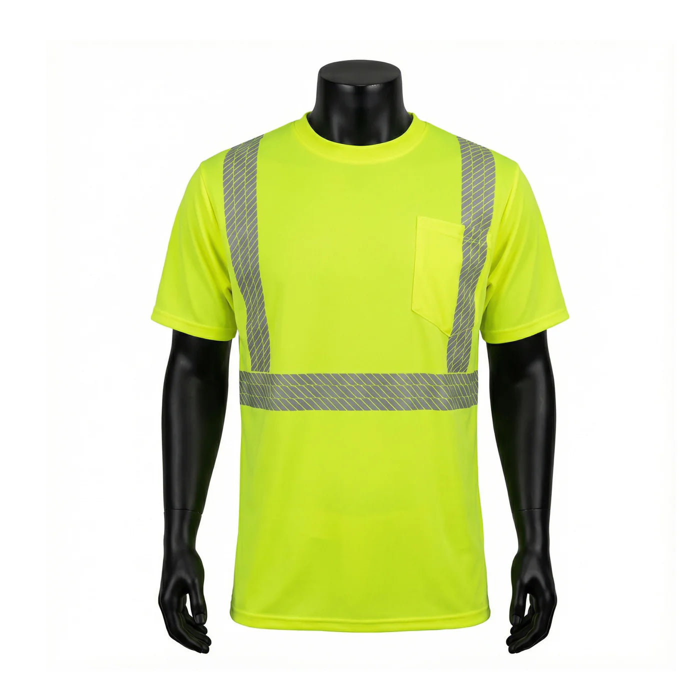 INOO-SHIELD Class 2 Hi-Viz Lime Moisture-Wicking T-Shirt, 2-In Tape - Model SV2661G - 36 pcs/case