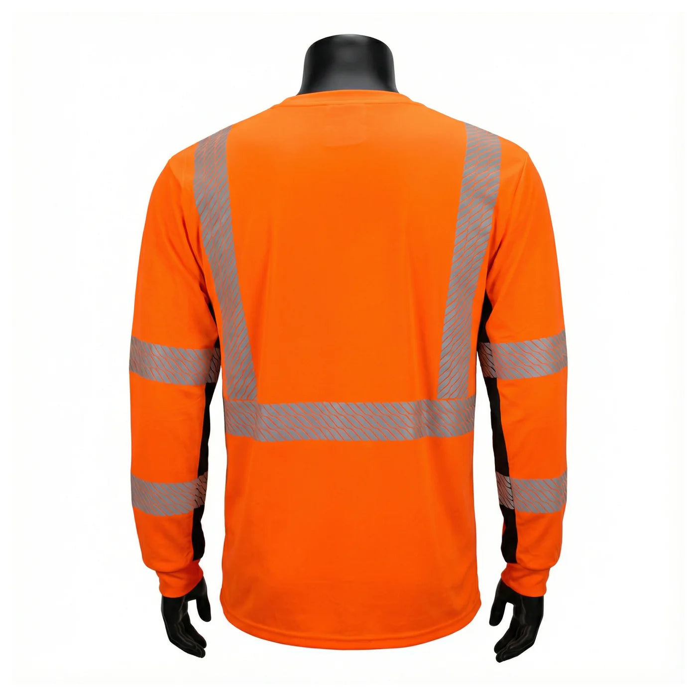 INOO-SHIELD Class 3 Hi-Viz Orange Long Sleeve T-Shirt, 2-In Tape - Model SV3670F - 36 pcs/case