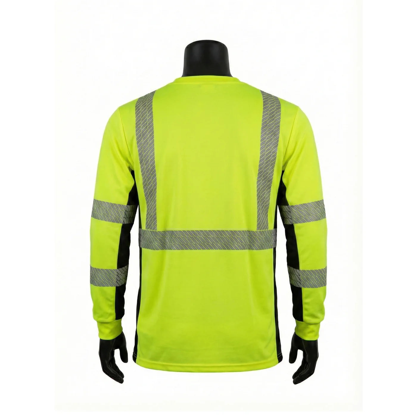 INOO-SHIELD Class 3 Hi-Viz Lime Long Sleeve T-Shirt, 2-In Tape - Model SV3670G - 36 pcs/case