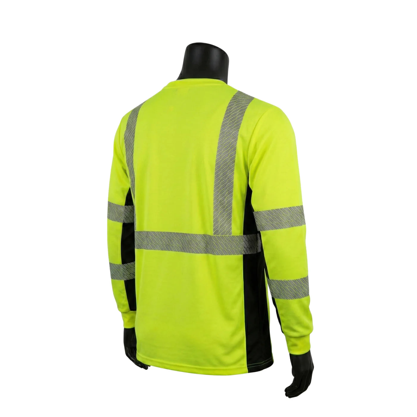 INOO-SHIELD Class 3 Hi-Viz Lime Long Sleeve T-Shirt, 2-In Tape - Model SV3670G - 36 pcs/case