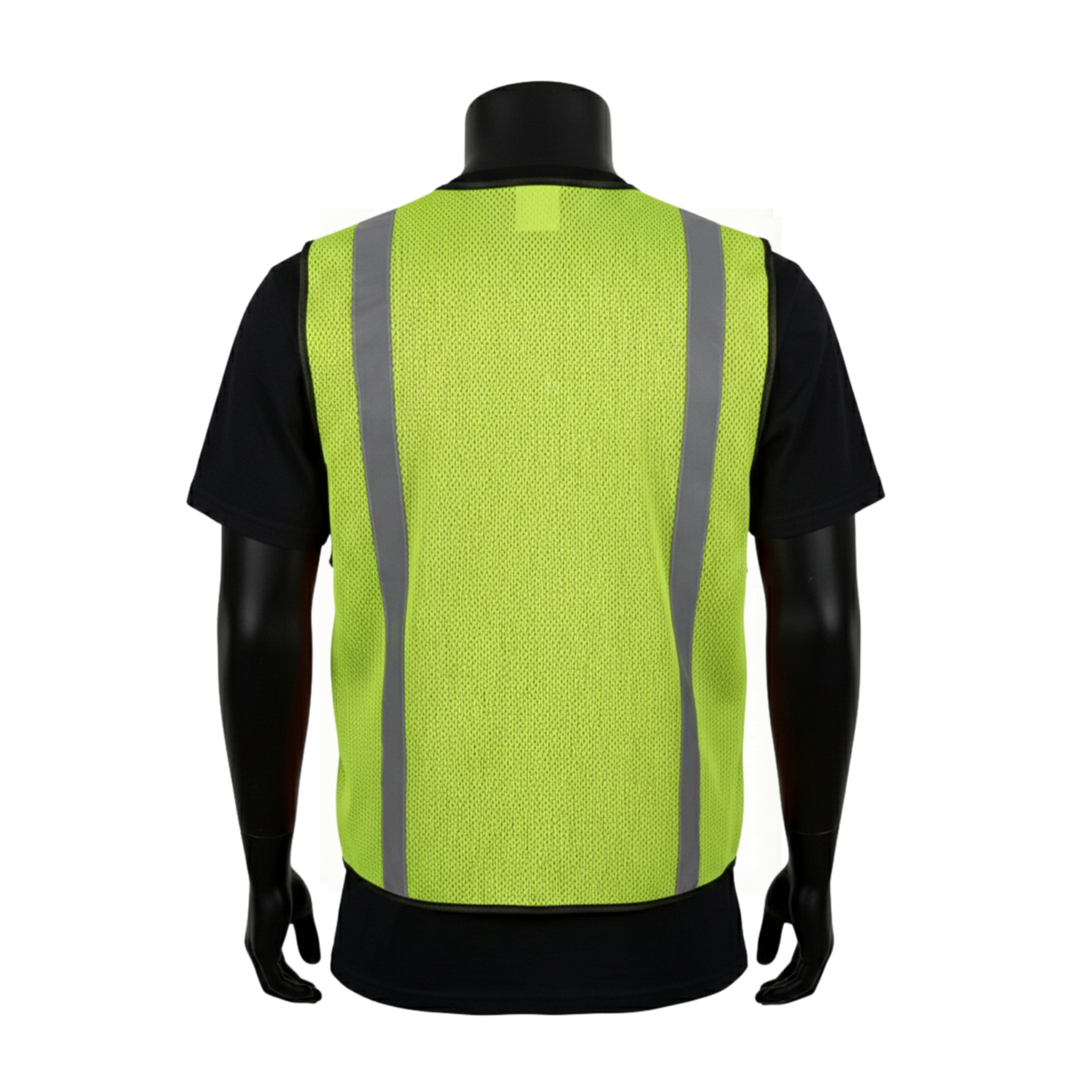 Hi-Viz Lime Green Mesh General-Purpose Safety Vest with 1-Inch Silver Reflective Stripes, Non-ANSI, One Size Fits Most - Model SVN601G - 36 Pieces/Case