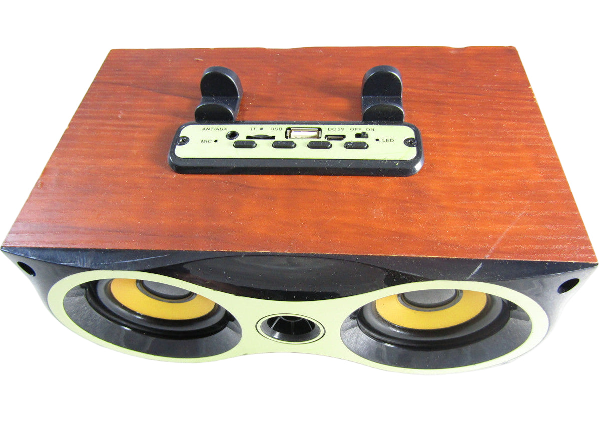 XM-6 Wireless Bluetooth Speaker Subwoofer Stero Wood Speakers Red VG 1