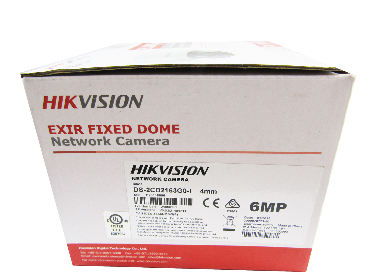 Hikvision DS-2CD2163G0-IS 6MP Outdoor Network Dome Camera with Night Vision & 4mm Lens