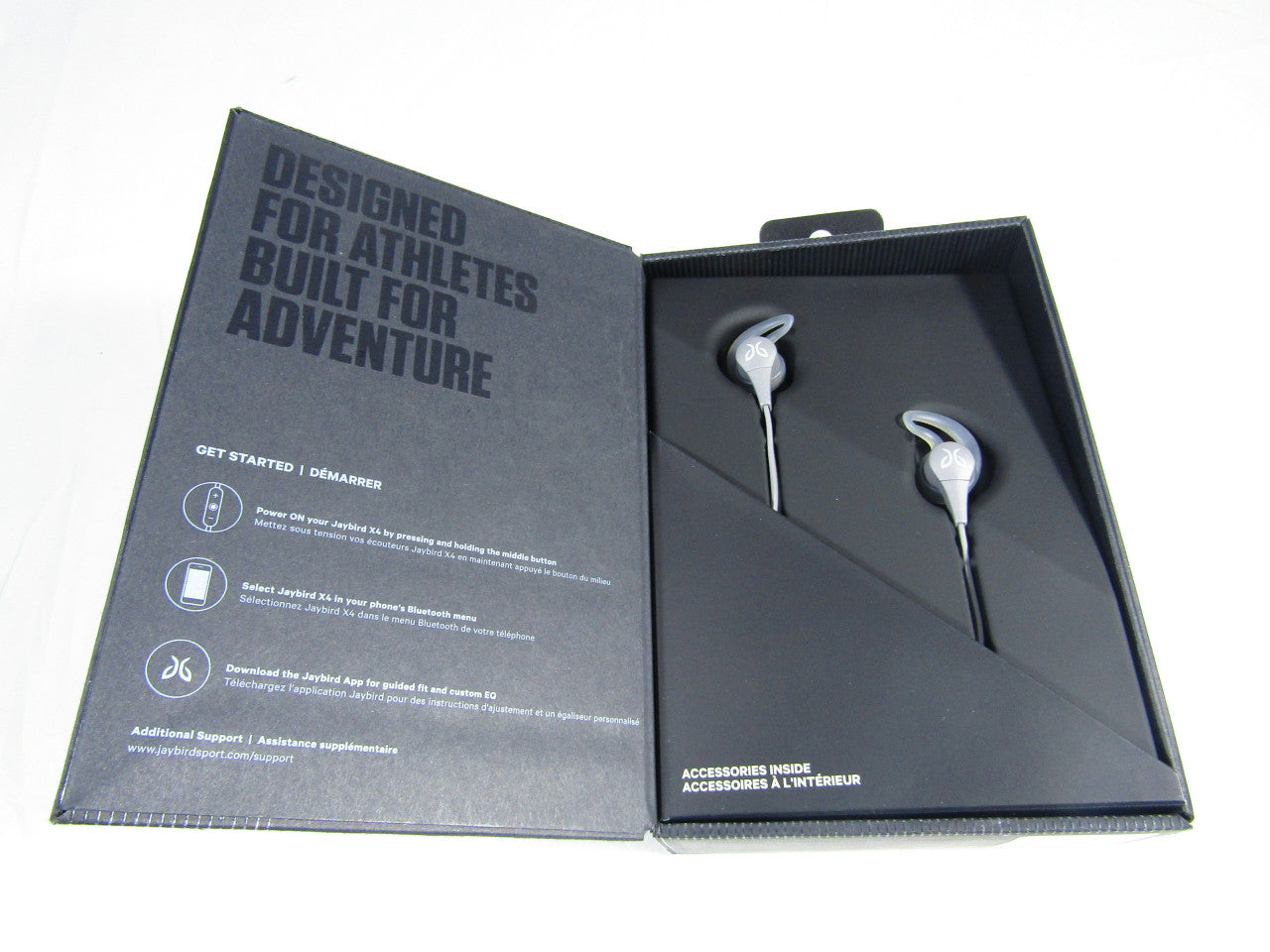 Jaybird X4 Wireless Bluetooth Headphones for Sport, Fitness and Running, Compatible with iOS and Android Smartphones: Sweatproof and Waterproof - Storm Metallic/Glacier LN