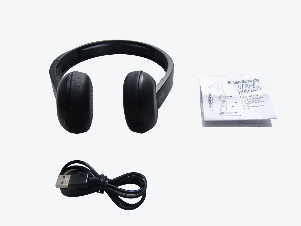 Skullcandy Uproar Bluetooth Wireless On-Ear Headphones with Built-in Microphone and Remote, 10-Hour Rechargeable Battery, Soft Synthetic Leather Ear Pillows for Comfort, Black LN