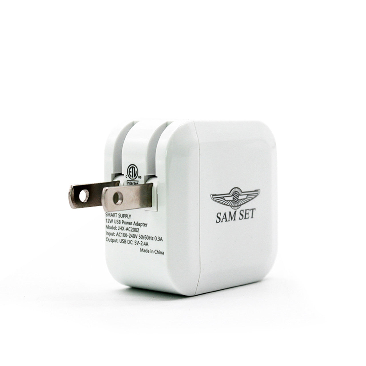 Sam Set USB Wall Charger, Foldable Charger Adapter, 2.4Amp Dual Port Quick Charger Plug Cube Replacement for Phone 12/12Pro/11/11Pro Max/X/XS/XR/8/7/6S Plus, Samsung Galaxy S10/S9/S8 Edge, LG, HTC, Kindle