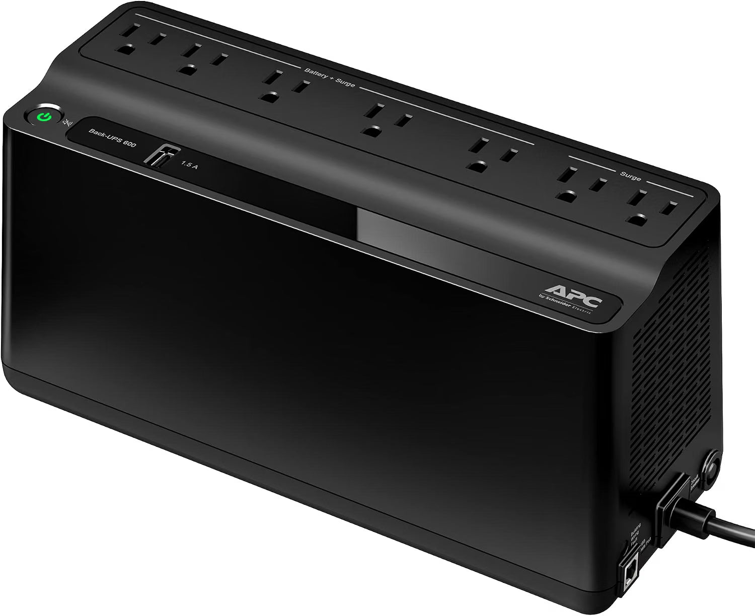 APC Back-UPS BE600M1 600VA 330W battery backup and surge protector Black
