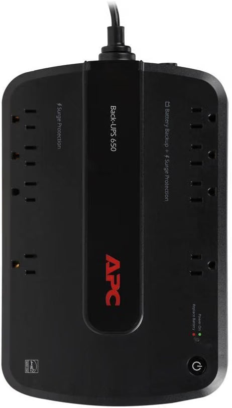 APC BE650G1 eight battery backup and surge outlets