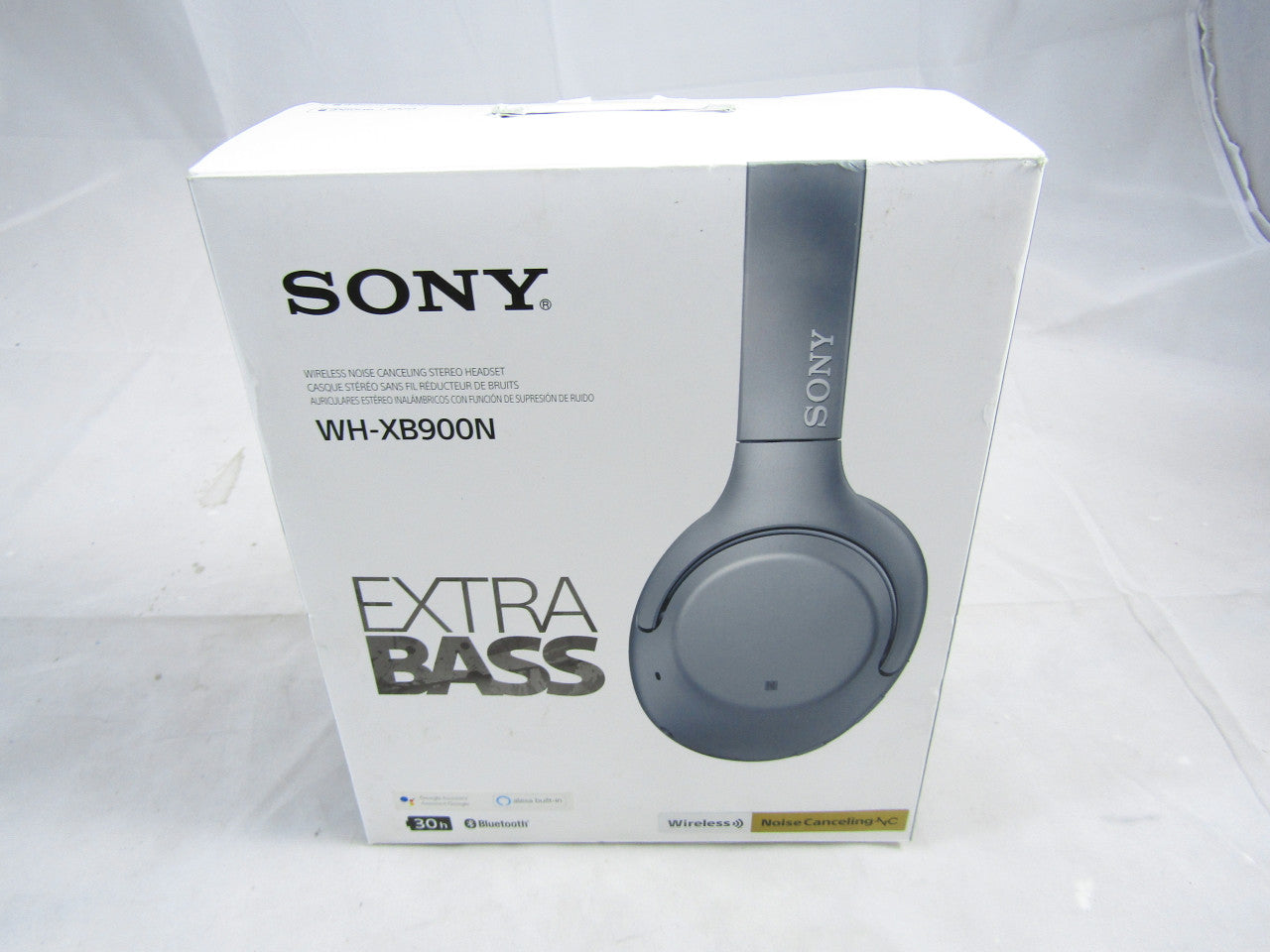 Sony WH-XB900N Wireless Noise Canceling Extra Bass Headphones, Gray LN
