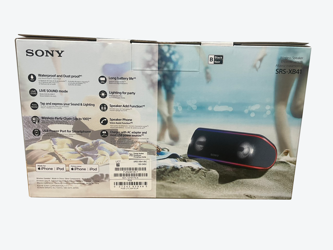 Sony SRS-XB41 Portable Bluetooth Speaker Black