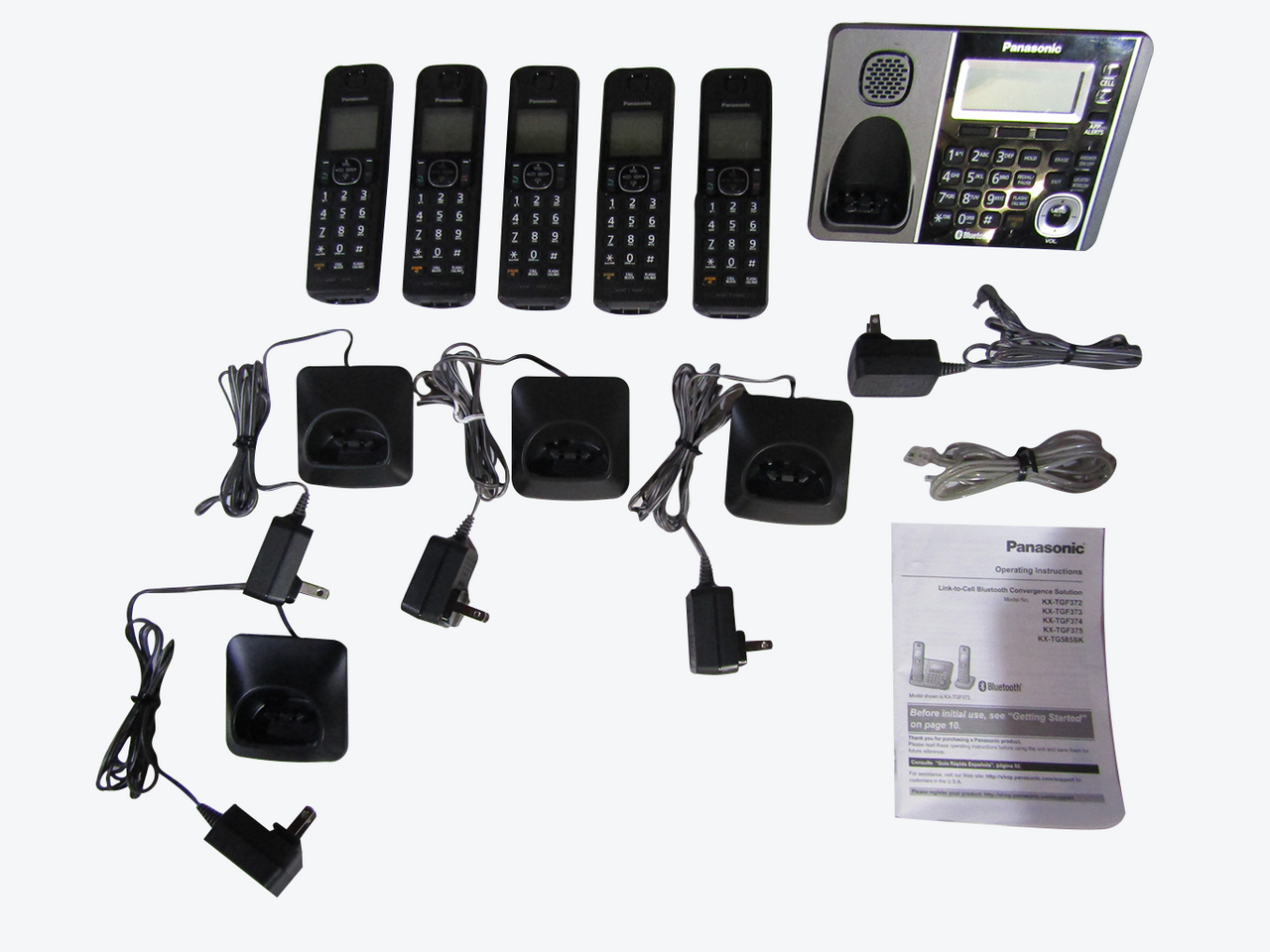 Panasonic KX-TG585SK 5 Handset Link2Cell Cordless Phone G