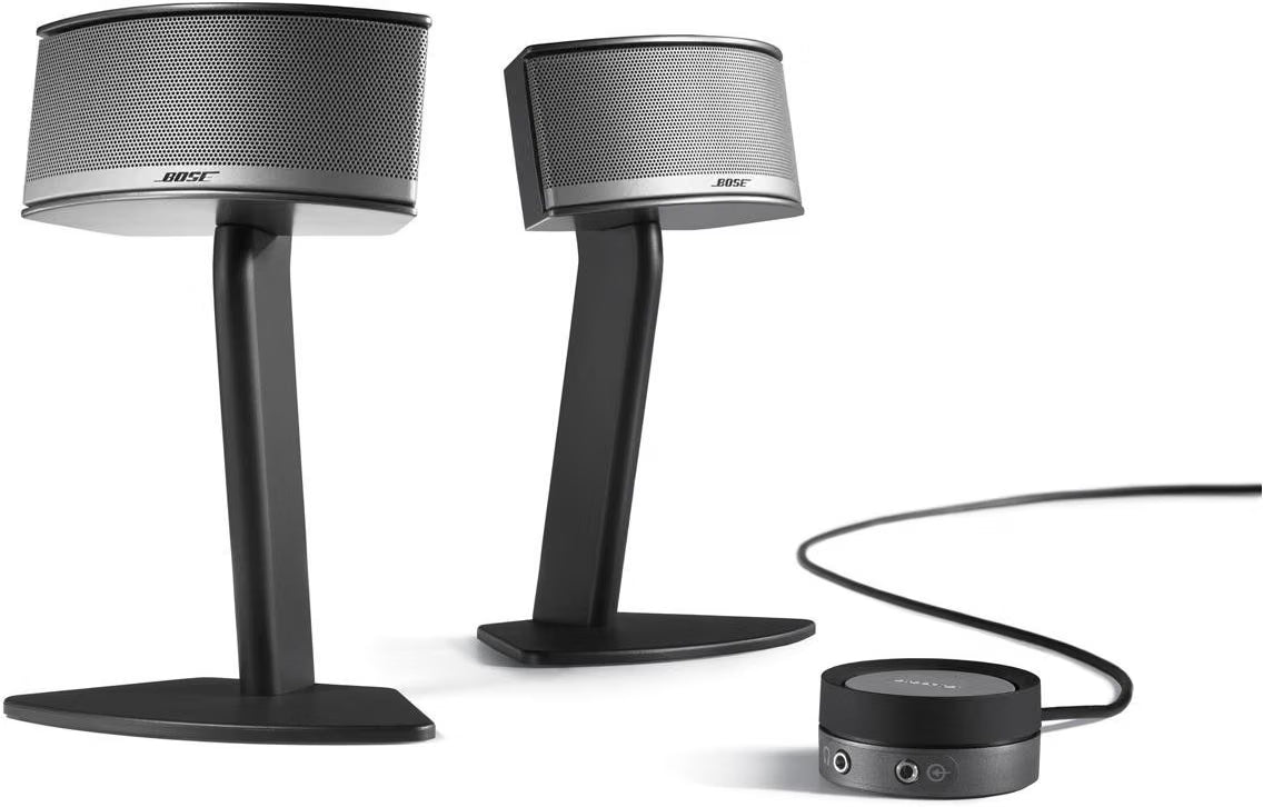 Bose Companion 5 Graphite Silver satellite speakers with desktop control pod
