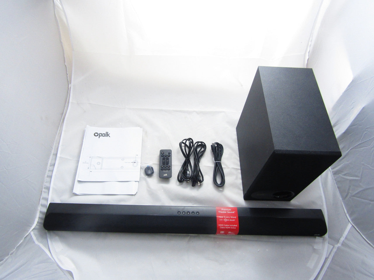 Polk Audio Signa S2 Ultra-Slim TV Sound Bar | Works with 4K & HD TVs | Wireless Subwoofer | Includes HDMI & Optical Cables | Bluetooth Enabled, Black LN