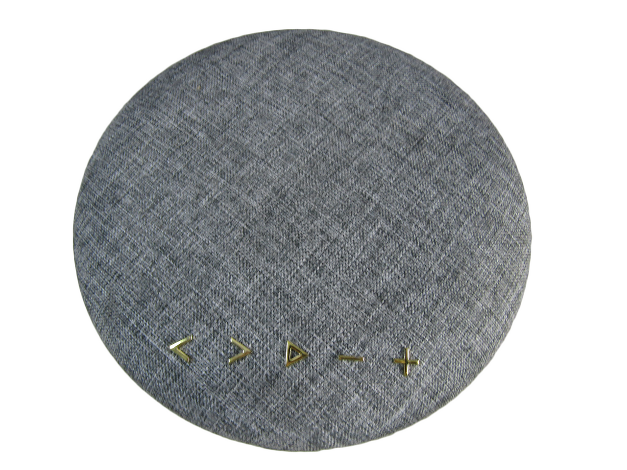 Heyday Round Portable Bluetooth Speaker Gray Gold Rechargeable Lightly used VG