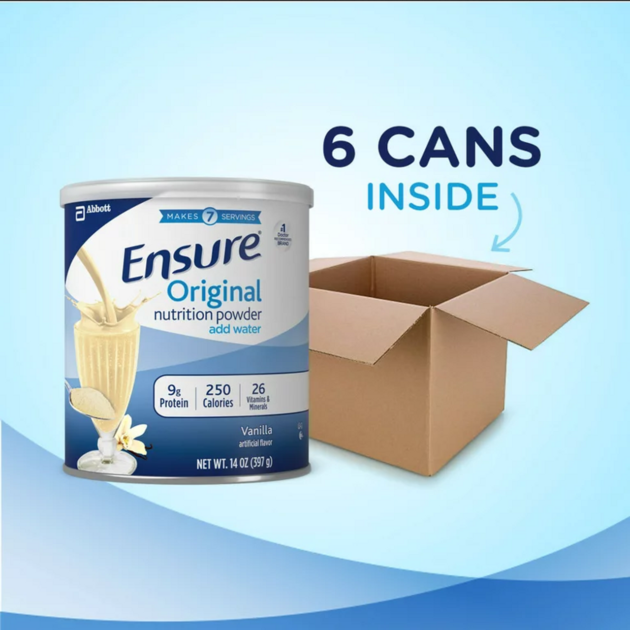 Ensure Original Nutrition Powder, with Nutrients to Support Immune System Health, Vanilla, 14 oz, 6 Count