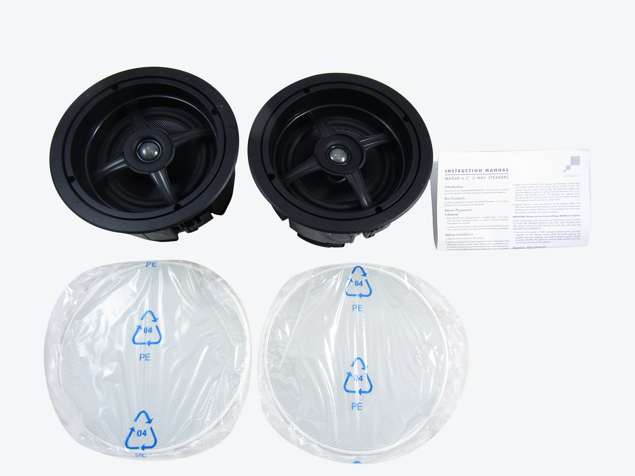 Sonance MAG6R - 6-1/2" 2-Way in-Ceiling Speakers (Pair) - Black LN
