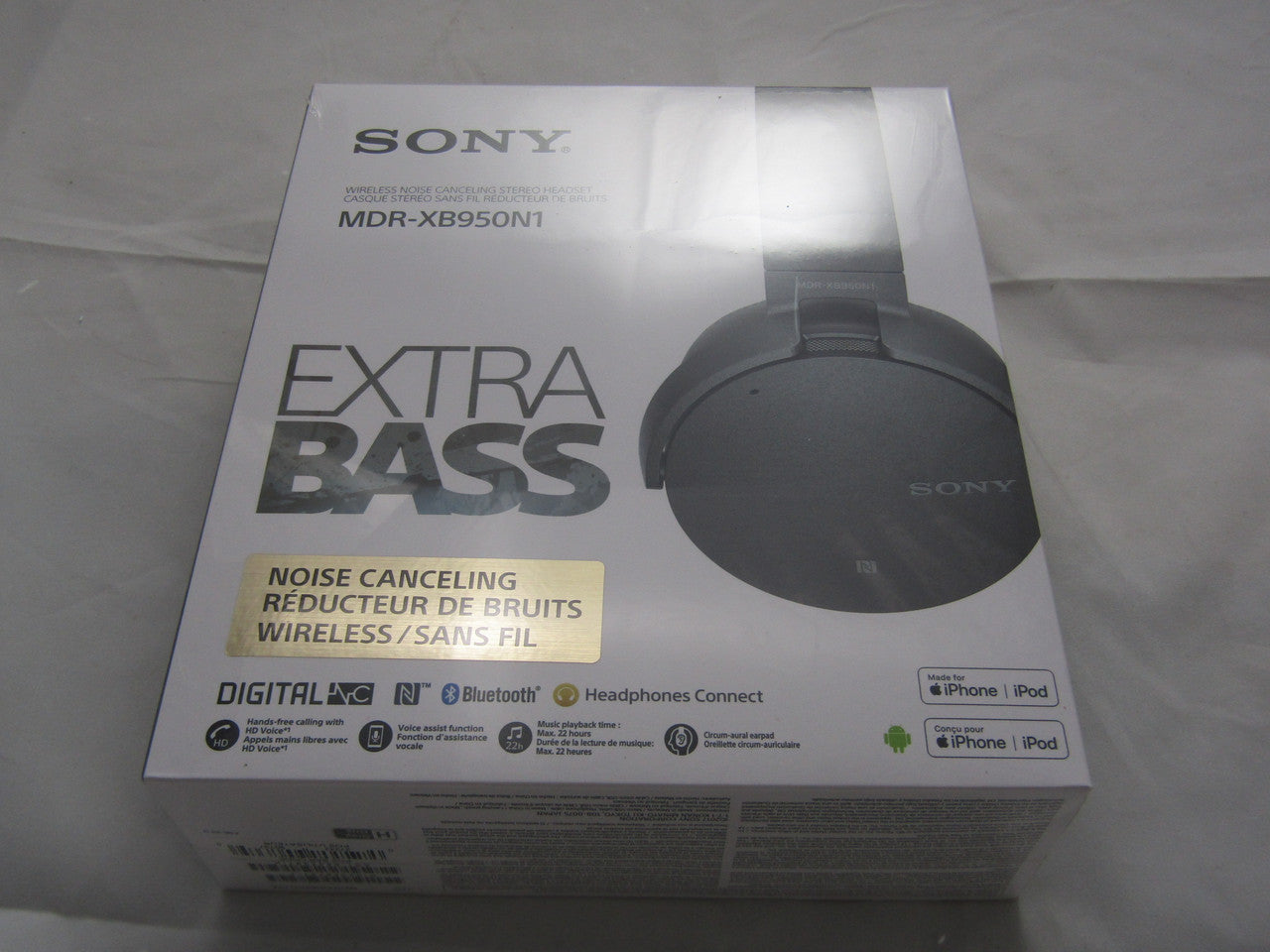 Sony XB950N1 Extra Bass Wireless Noise Cancelling Over-the-Ear Headphones - Titanium