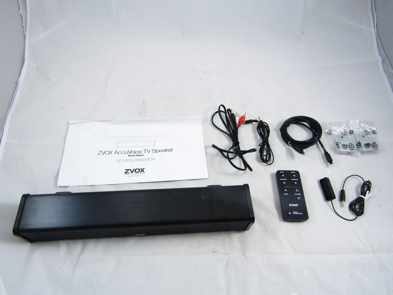AccuVoice AV203 Sound Bar TV Speaker with Hearing Aid Technology, Six Levels of Voice Boost Black LN