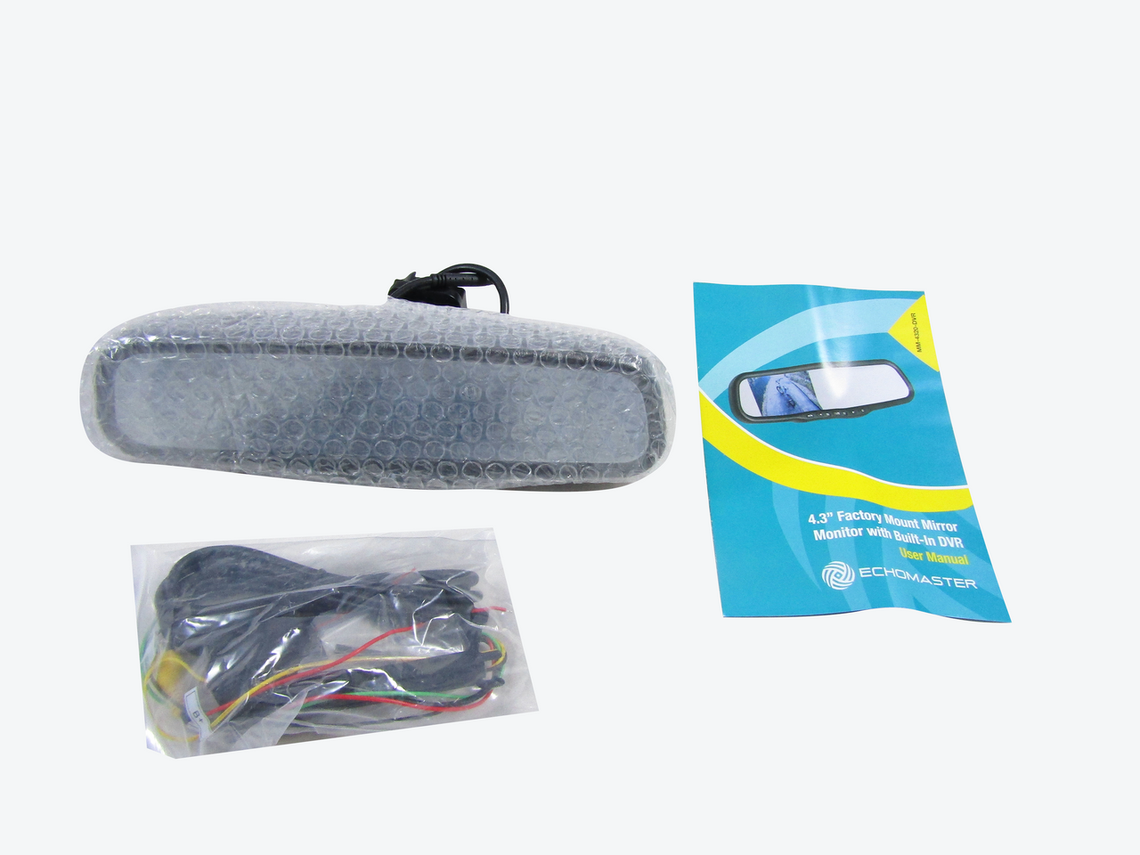 EchoMaster Universal Rearview Mirror Replacement with 4.3" Monitor & DVR Mirror Image Camera, (MM-4320-DVR) LN
