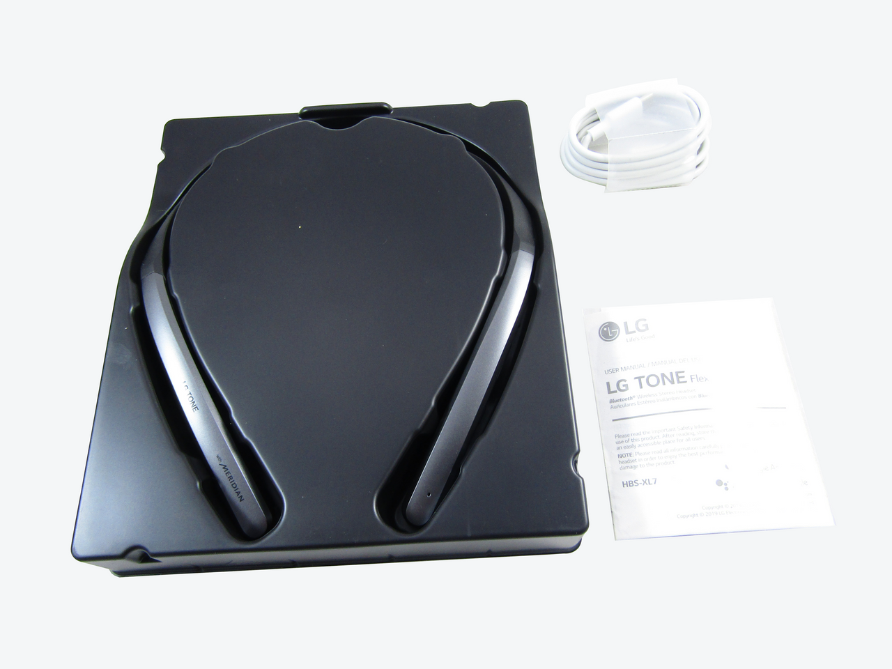LG Tone Flex HBS-XL7 Bluetooth Wireless Stereo Neckband Earbuds with 32-Bit HiFi DAC Tune by Meridian Audio, Black LN