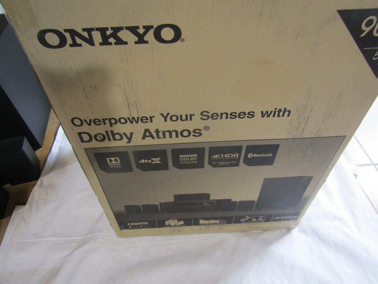 Onkyo HT-S3910 Home Audio Theater Receiver and Speaker Package, Front/Center Speaker, 4 Surround Speakers VG