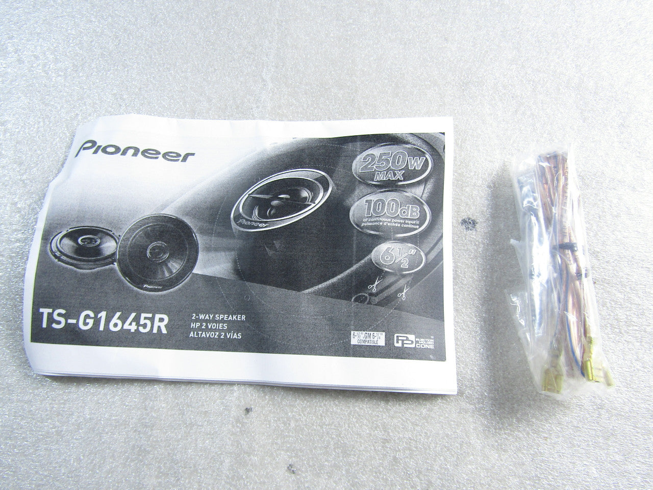 Pioneer TS-G1645R 250W 6.5" 2-Way G-Series Coaxial Car Speakers Pair Black VG