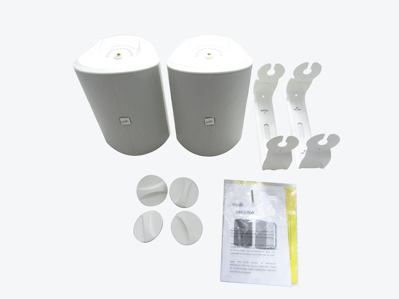 Polk Audio - Patio 200 5" 2-Way Indoor/Outdoor Loudspeakers (Pair) - White LN