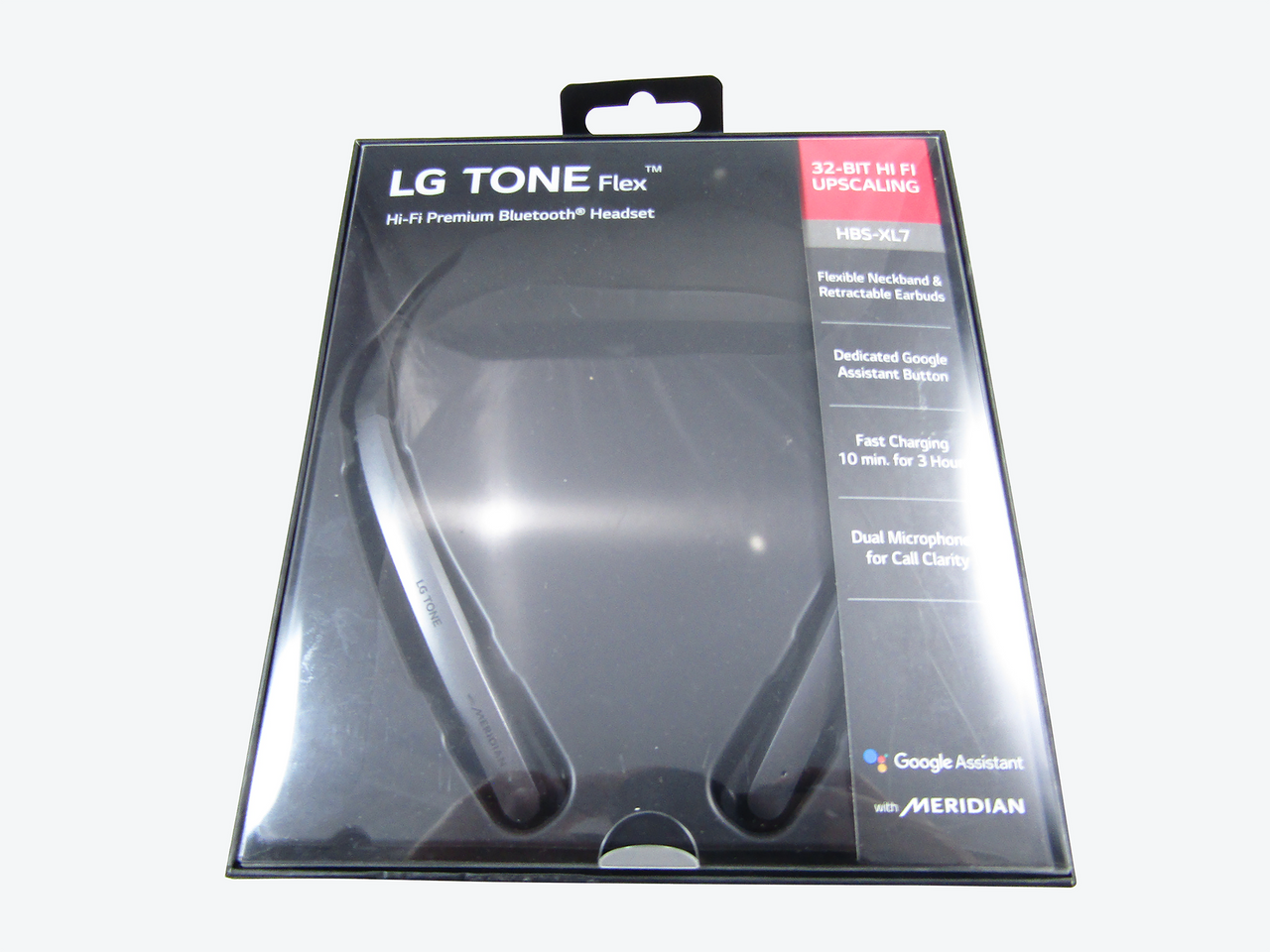 LG Tone Flex HBS-XL7 Bluetooth Wireless Stereo Neckband Earbuds with 32-Bit HiFi DAC Tune by Meridian Audio, Black LN
