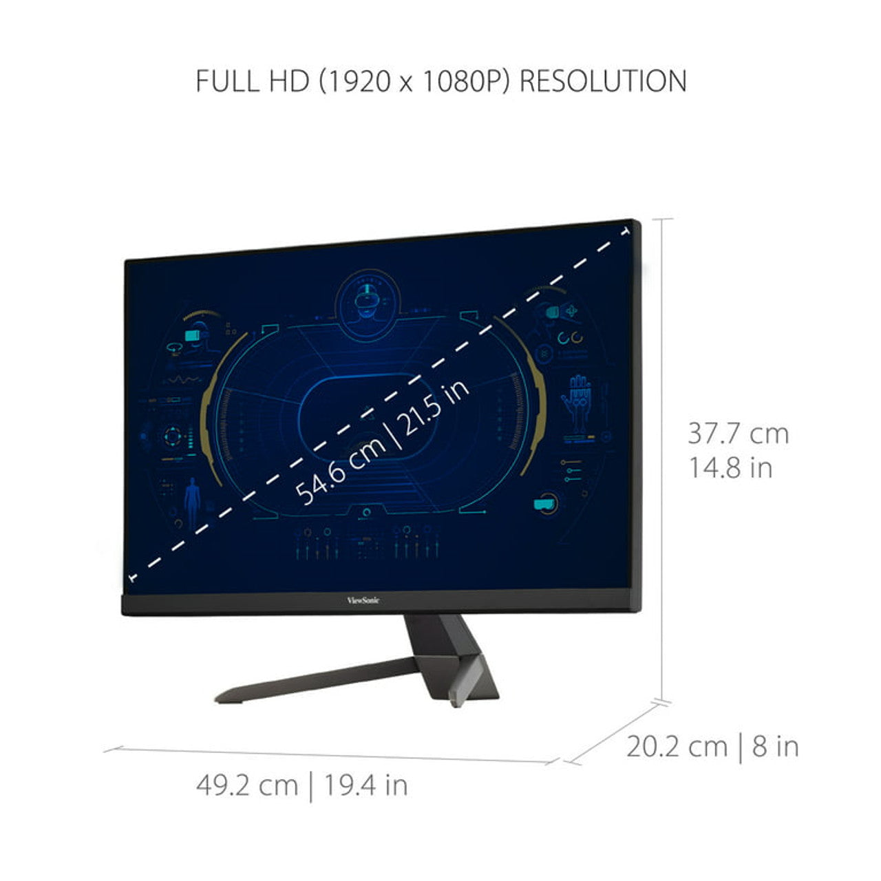 ViewSonic VX2267-MHD 22 Inch 1080p Gaming Monitor with 75Hz, 1ms, Ultra-Thin Bezels, FreeSync, Eye Care, HDMI, VGA, and DP