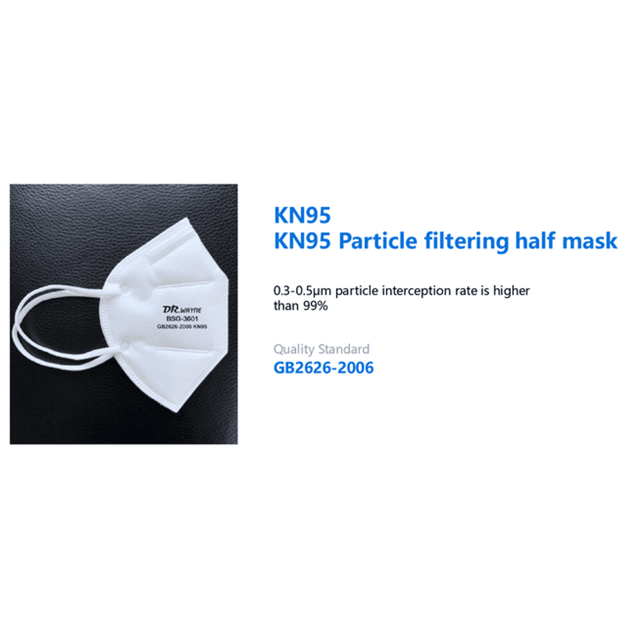 DR. Wayne 20 Pack -Disposable cloth KN95 Facemask Breathing protection