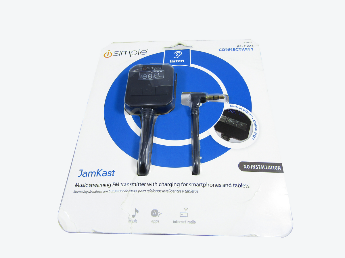 iSimple ISFM31 Universal 3.5mm FM Transmitter for MP3 Players and CD Players LN