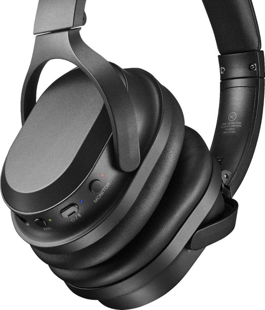 Insignia NS-AHBTOENC Black over-ear headphones front view